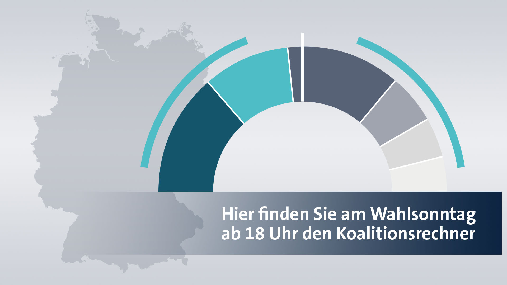 Hinweisgrafik, dass der Koalitionsrechner zur Bundestagswahl 2021 erst am Wahlsonntag ab 18 Uhr zur Verfügung steht